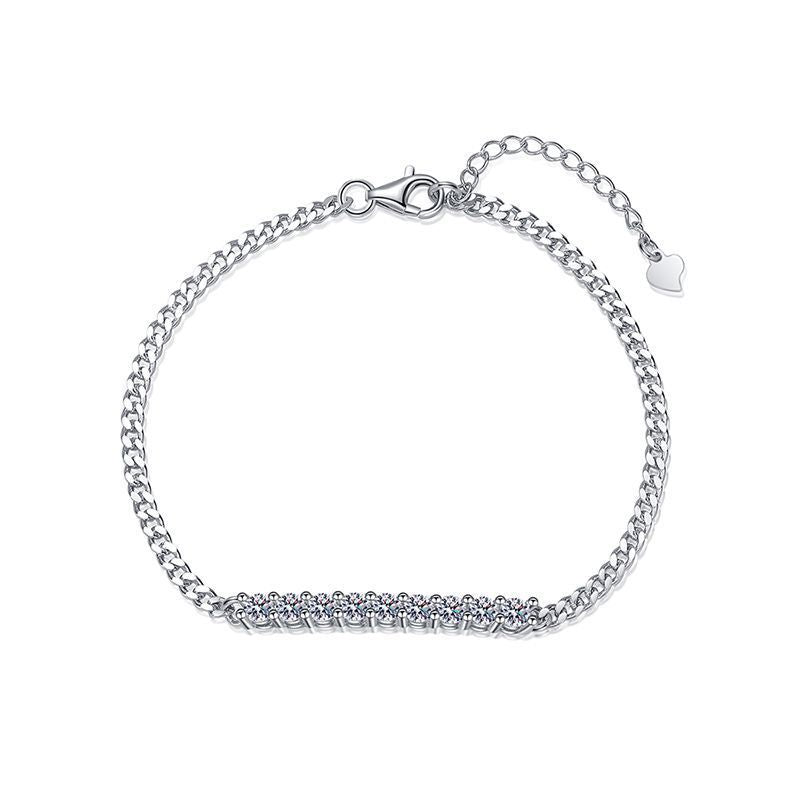 Soul Link – S925 Sterling Silver Cuban Moissanite Bracelet – Dazzling Luxury for Every Occasion