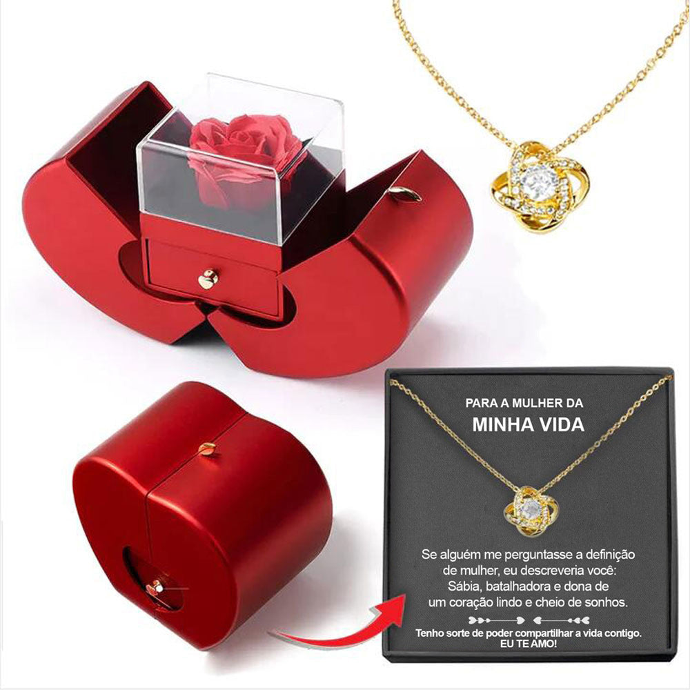 Eternal Apple – Preserved Rose & Jewelry Keepsake Box