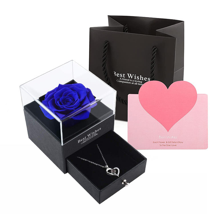 Forever in Bloom – Preserved Flower Rose Jewelry Box Acrylic Gift Box