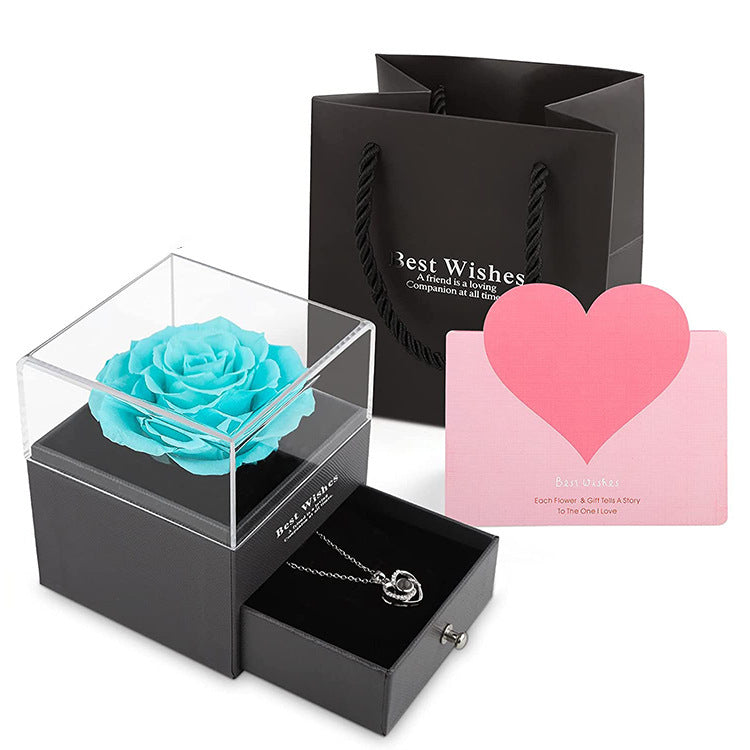 Forever in Bloom – Preserved Flower Rose Jewelry Box Acrylic Gift Box