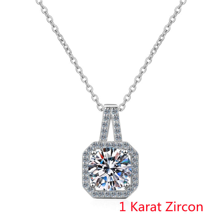 925 Sterling Silver 1 Carat Moissanite Pendant Necklace – Timeless Sparkle