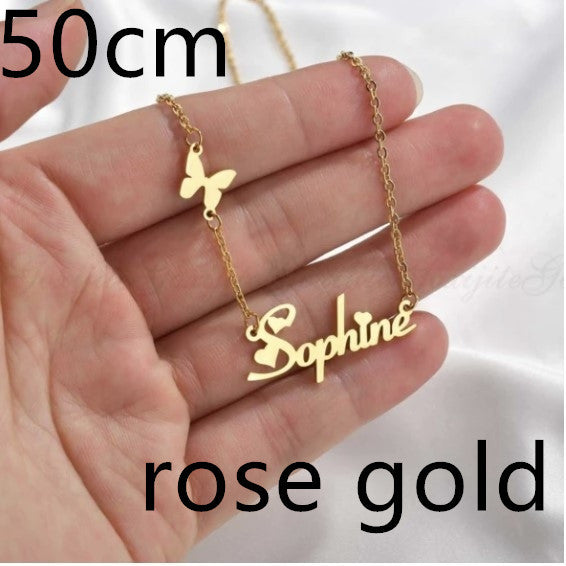 Your Name, Your Story – Necklace Alloy Pendant Font Fascinating Pendant Personalized Necklace