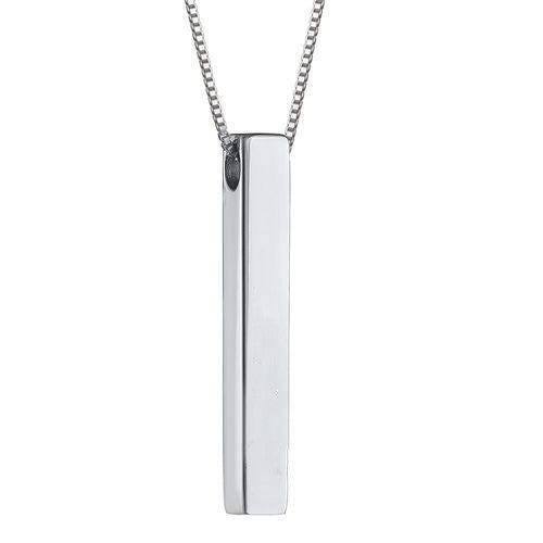 Your Name, Your Story – Personalized 925 Silver Bar Pendant