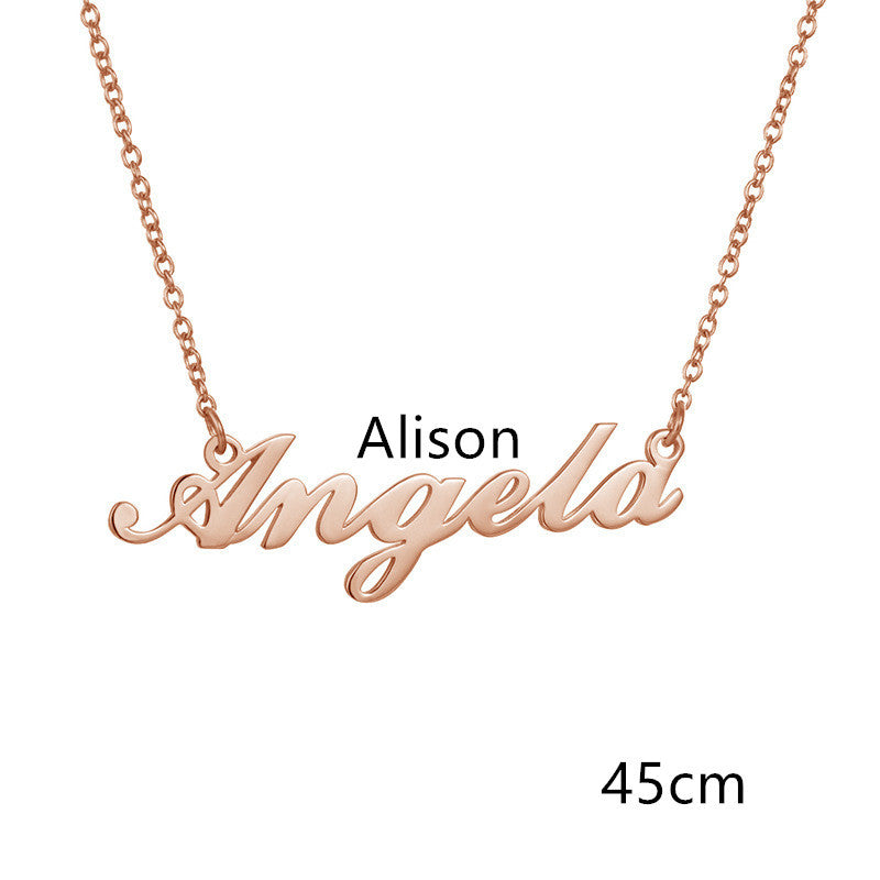 Your Name, Your Story – Necklace Alloy Pendant Font Fascinating Pendant Personalized Necklace