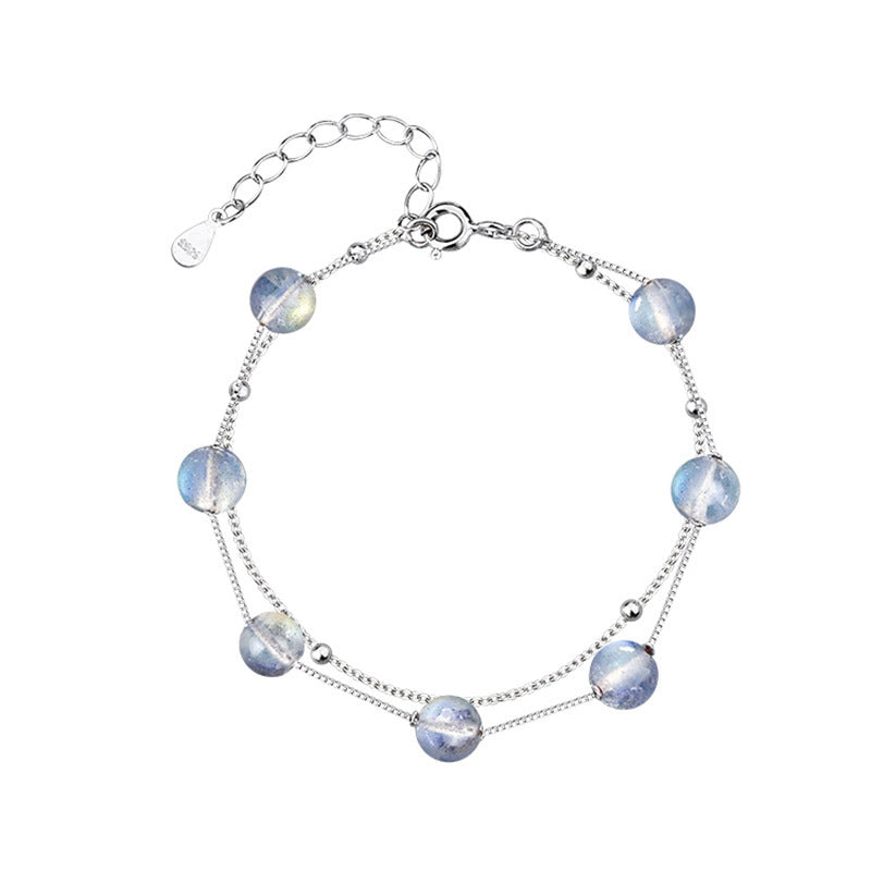 Twin Moonlight – Double Moonstone Bracelet for Emotional Balance