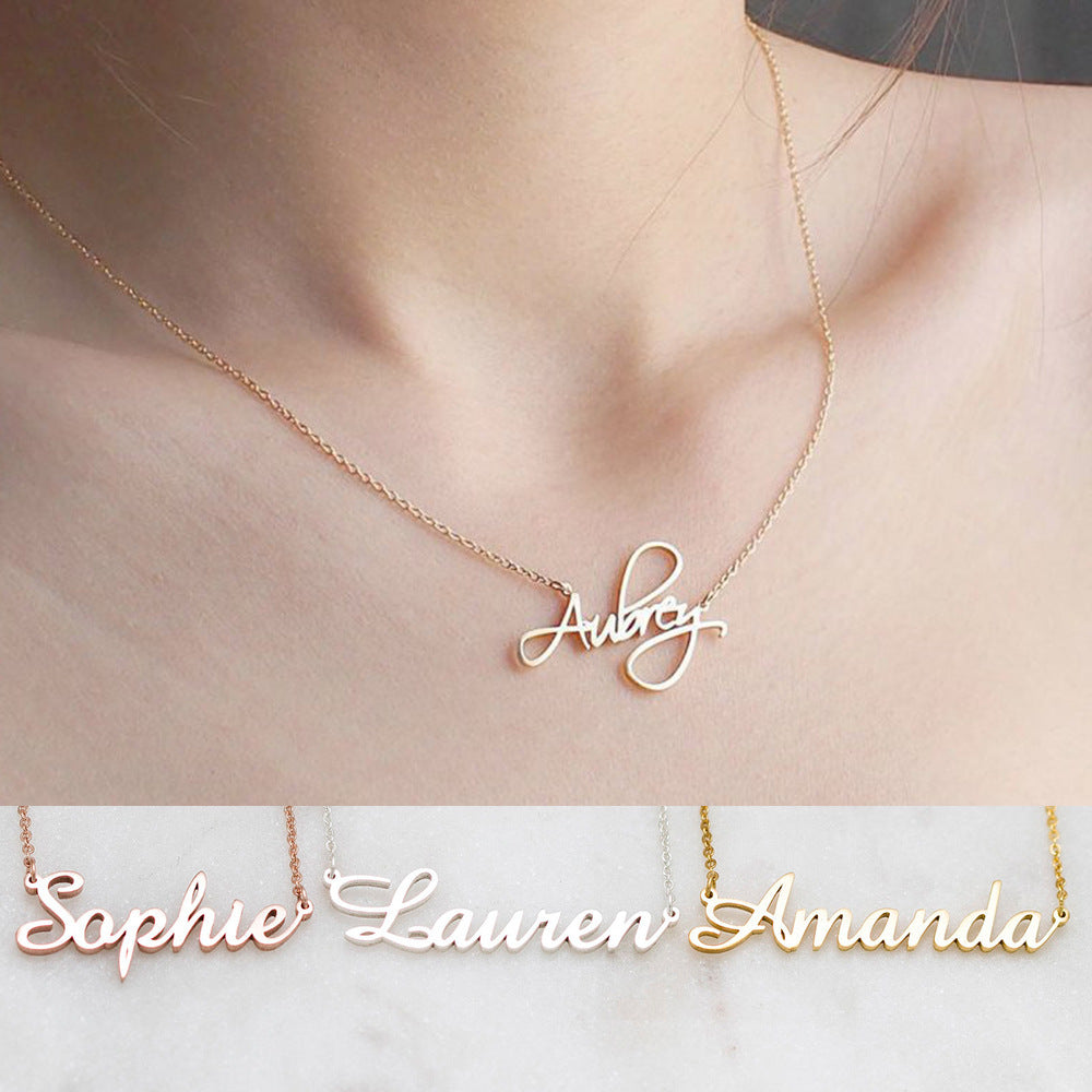 Your Name, Your Story – Necklace Alloy Pendant Font Fascinating Pendant Personalized Necklace