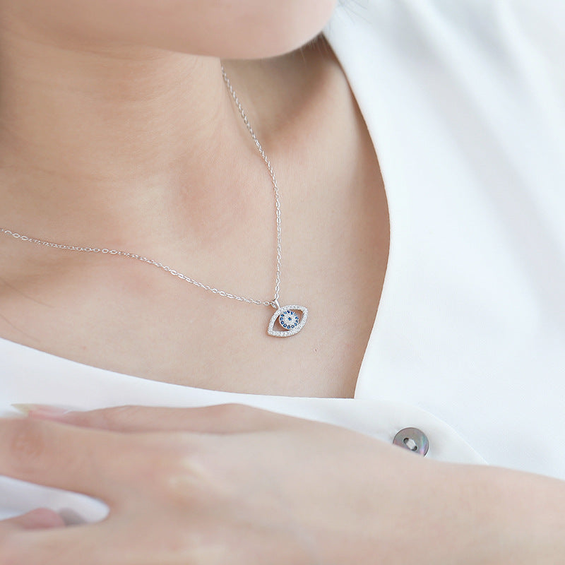 Guardian Gaze – S925 Sterling Silver Demon Eye Korean Style Necklace