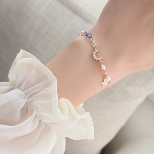 Moonlit Grace – Pearl Chain Cute Temperament Female Bracelet Gift Bracelet Bracelet