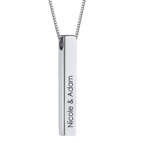 Your Name, Your Story – Personalized 925 Silver Bar Pendant