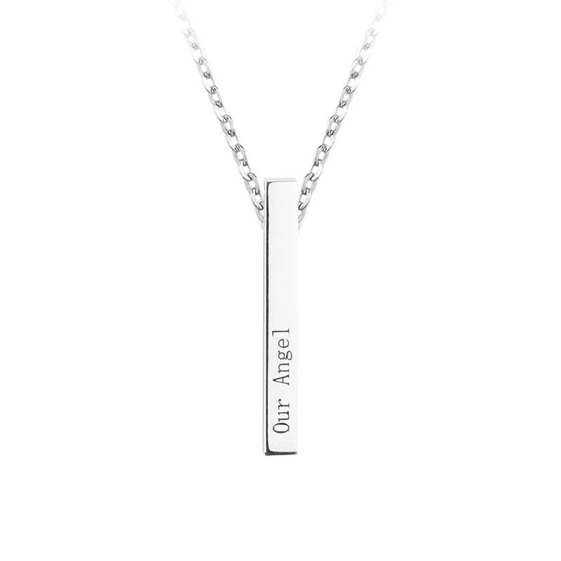 Your Name, Your Story – Personalized 925 Silver Bar Pendant