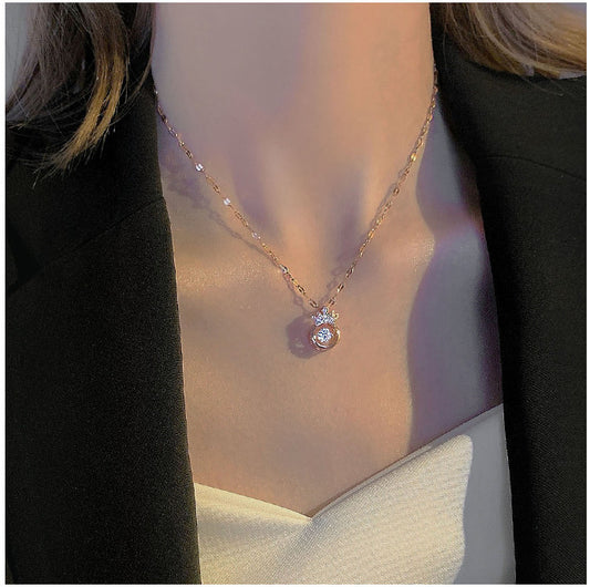 Fairy Queen – Full Diamond Crown Necklace Female Fairy Light Luxury Niche Design Sense