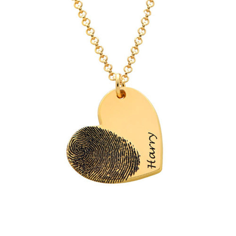 Your Touch, My Heart – Personalized Fingerprint Heart Necklace