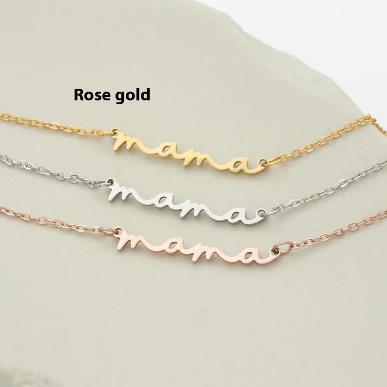 Mama’s Heart – Mini Clavicle Letter Necklace