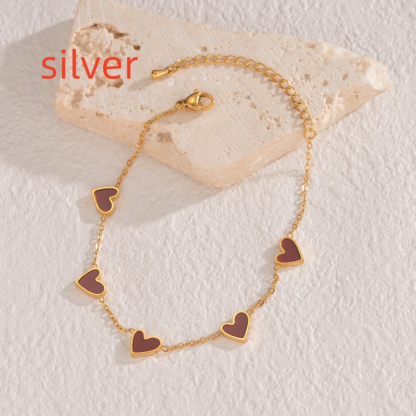 Pure Love Drip – Ins Love Bracelet  Stainless Steel Dripping Heart Bracelet Fashion