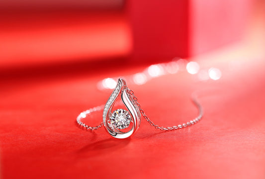 You & Me - A Fashionable And Trendy Jewelry Necklace Pendant Set With 1-carat Moissanite S925 Sterling Silver And Platinum Plating