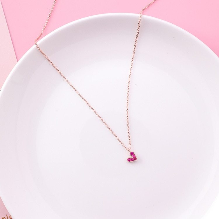 Small red heart necklace