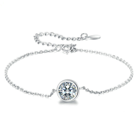 Whispers of Clarity – Dainty Round Zircon Bracelet