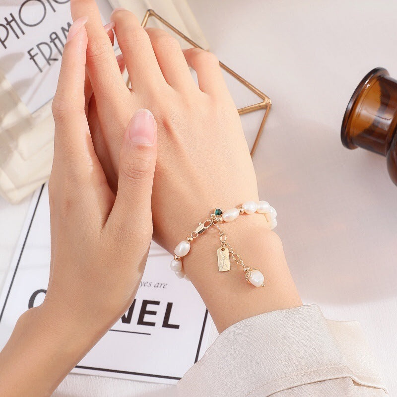 Harmony in Light – Natural Zircon Pearl Bracelet Ins Fashion Luxury Jewelry