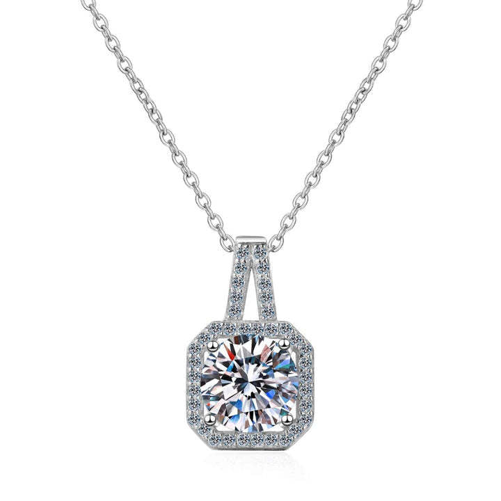 925 Sterling Silver 1 Carat Moissanite Pendant Necklace – Timeless Sparkle