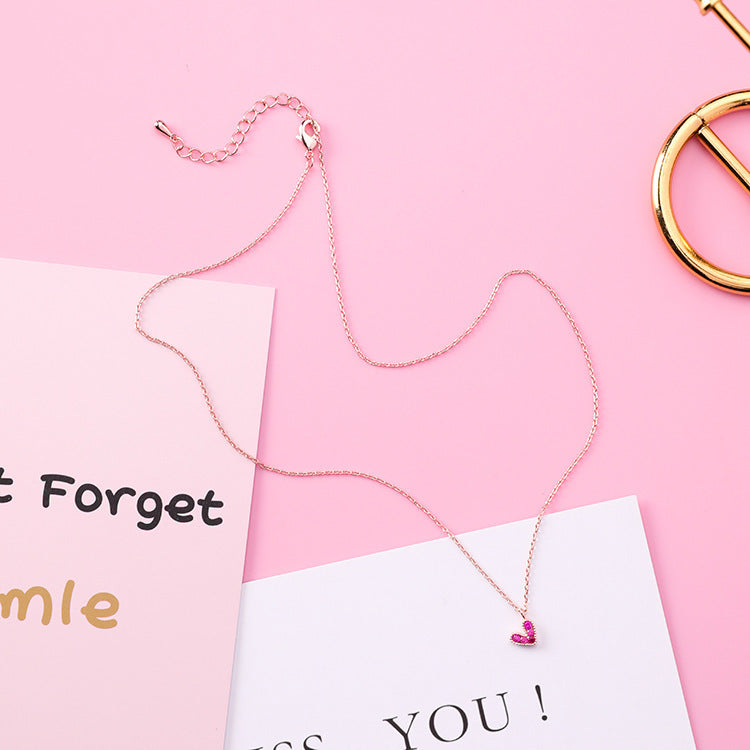 Small red heart necklace
