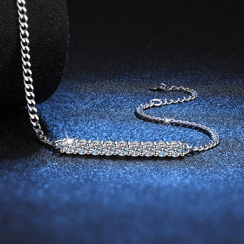 Soul Link – S925 Sterling Silver Cuban Moissanite Bracelet – Dazzling Luxury for Every Occasion