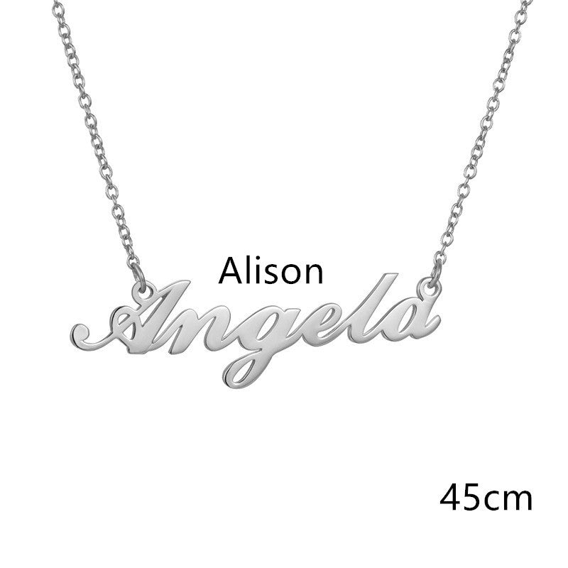Your Name, Your Story – Necklace Alloy Pendant Font Fascinating Pendant Personalized Necklace