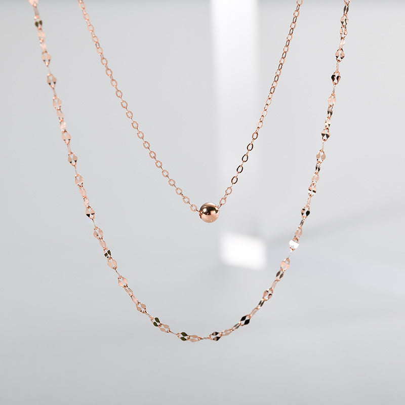 Layered Radiance – Light Beads Double Chain Necklace