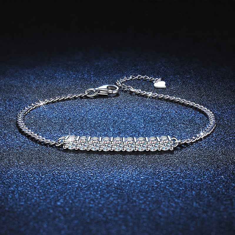 Soul Link – S925 Sterling Silver Cuban Moissanite Bracelet – Dazzling Luxury for Every Occasion