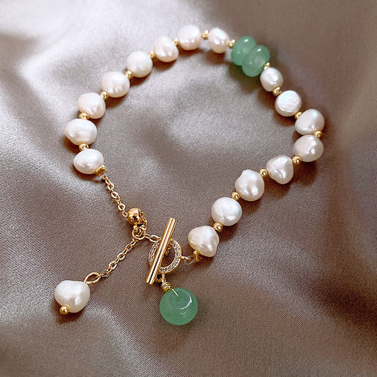Ocean Whispers – Irregular Freshwater Pearl Adjustable Bracelet