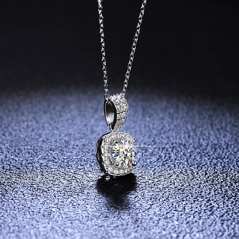 925 Sterling Silver 1 Carat Moissanite Pendant Necklace – Timeless Sparkle