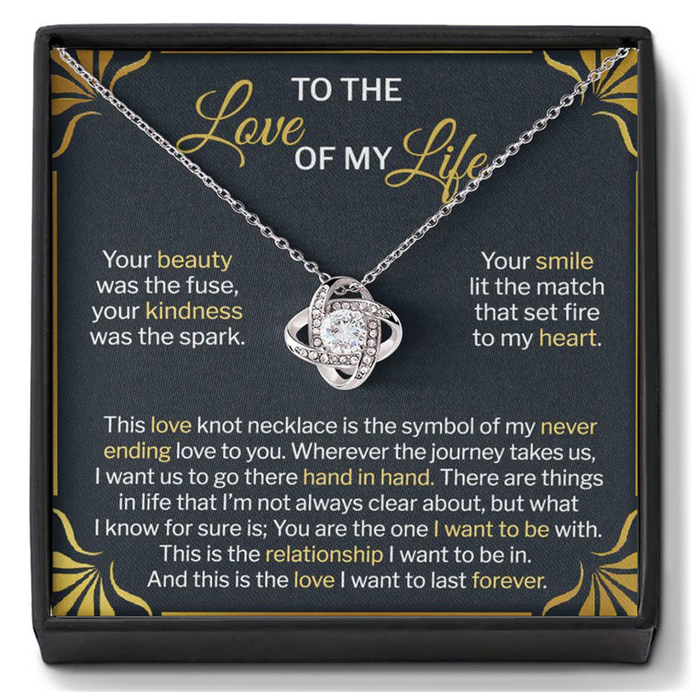 Lucky To Have You – White Gold Plated Heart & Four-Leaf Clover Necklace