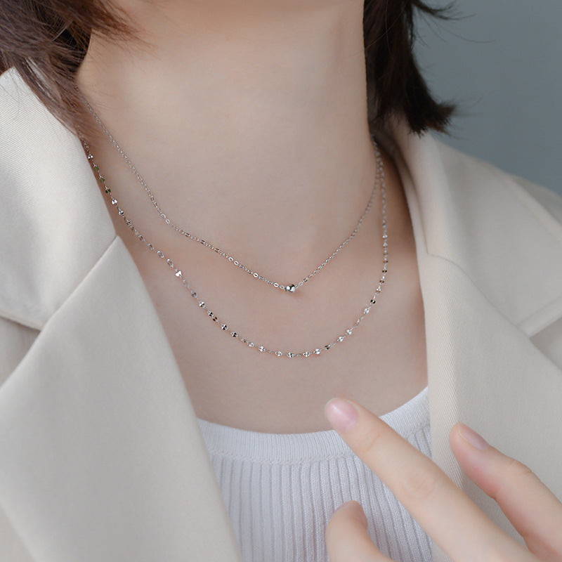 Layered Radiance – Light Beads Double Chain Necklace