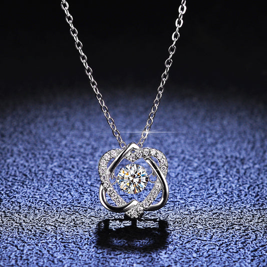 Heart of Memories – S925 Sterling Silver Heart Moissanite Smart Necklace – Timeless Love & Brilliance
