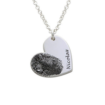 Your Touch, My Heart – Personalized Fingerprint Heart Necklace