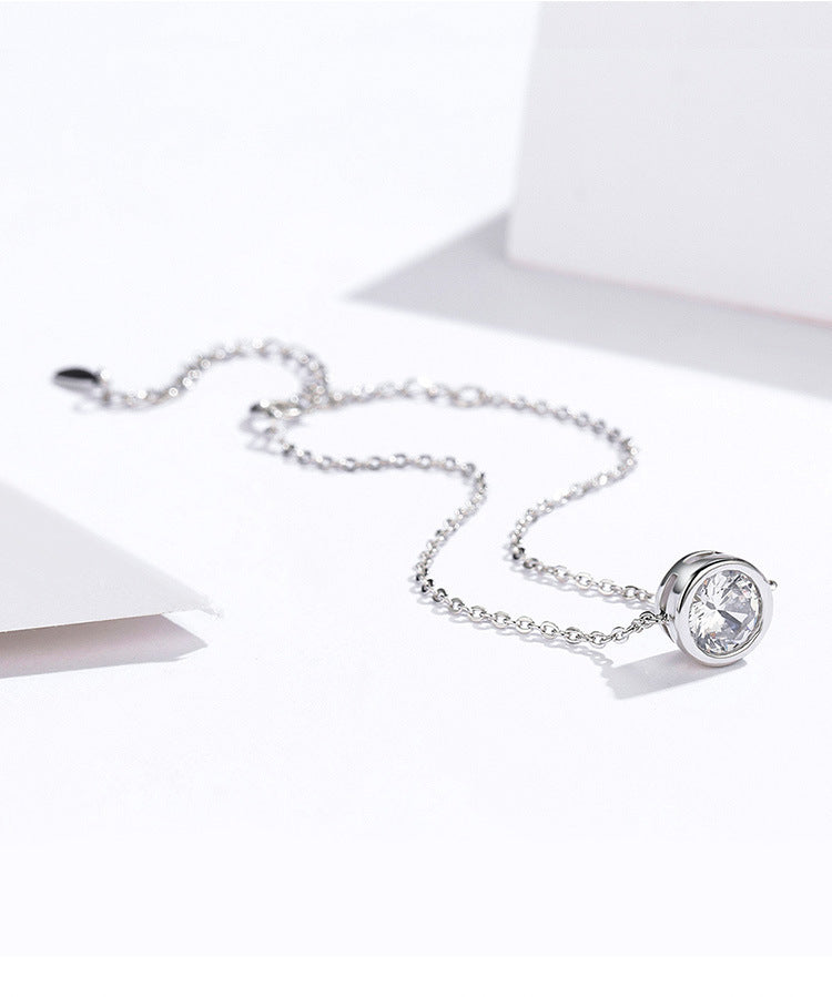 Whispers of Clarity – Dainty Round Zircon Bracelet