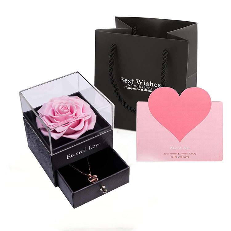 Forever in Bloom – Preserved Flower Rose Jewelry Box Acrylic Gift Box