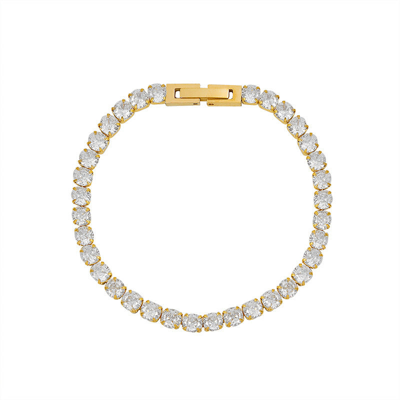 Enduring Spark – Jeweled Titanium-Link Bracelet