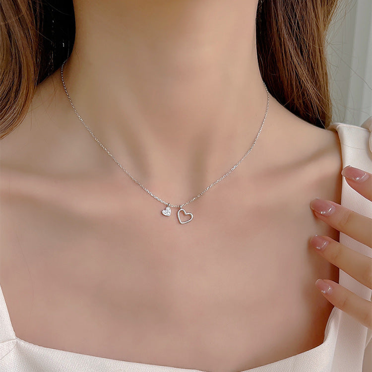 Heart-to-heart Love Necklace Women's Double Heart
