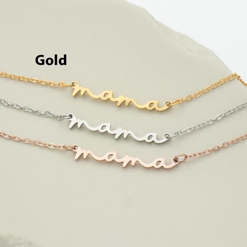Mama’s Heart – Mini Clavicle Letter Necklace