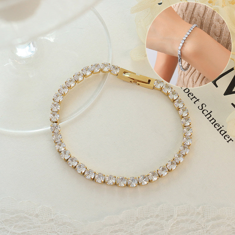 Enduring Spark – Jeweled Titanium-Link Bracelet