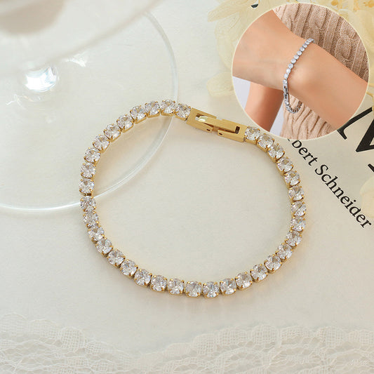 Enduring Spark – Jeweled Titanium-Link Bracelet