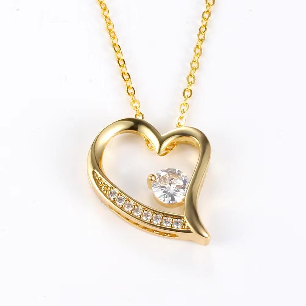 Promise in Silver – S925 Sterling Silver Heart-Shaped Pendant Necklace for Her