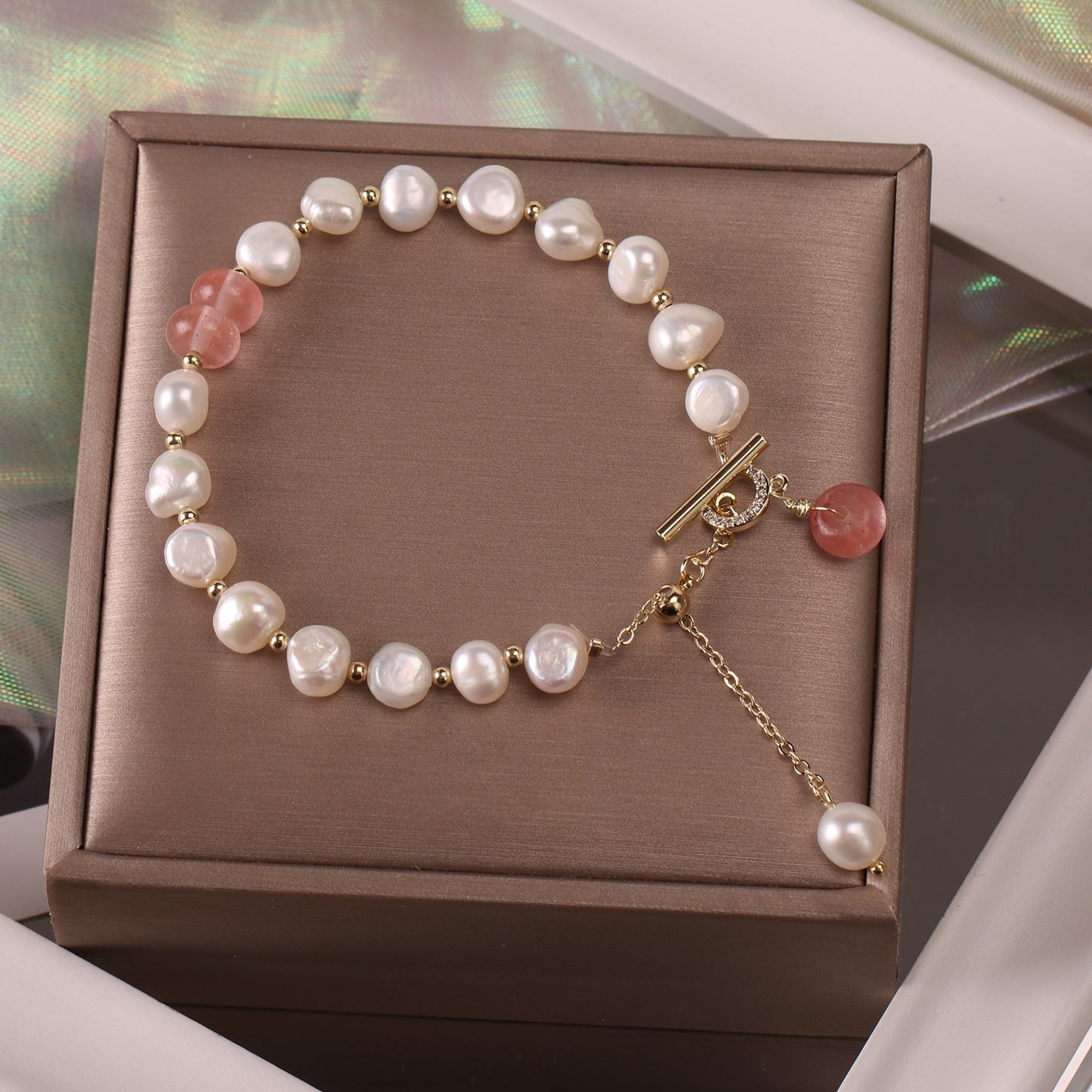 Ocean Whispers – Irregular Freshwater Pearl Adjustable Bracelet