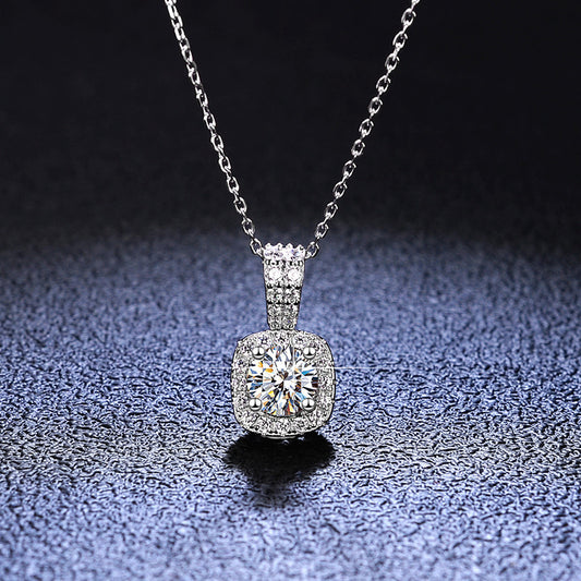 925 Sterling Silver 1 Carat Moissanite Pendant Necklace – Timeless Sparkle