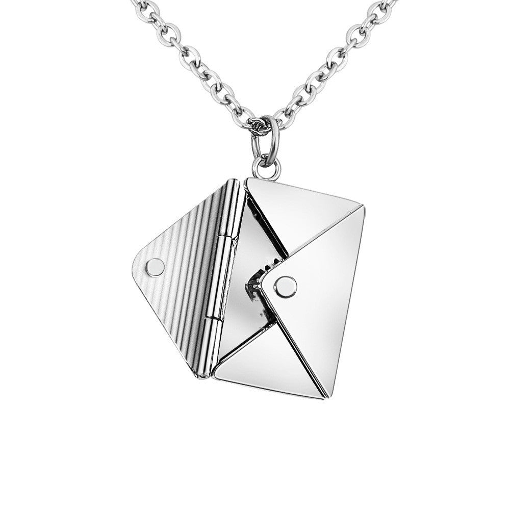 Wrapped in Words - Envelop Necklace Women Lover Letter Pendant
