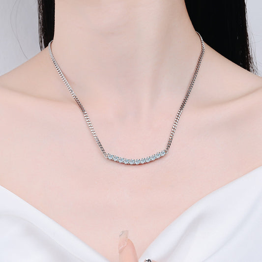 Heart of Light – S925 Sterling Silver 2.2 Carat Sandwich Moissanite Necklace – Timeless Brilliance