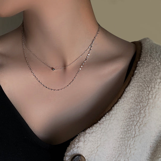 Layered Radiance – Light Beads Double Chain Necklace