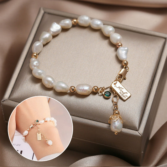 Harmony in Light – Natural Zircon Pearl Bracelet Ins Fashion Luxury Jewelry