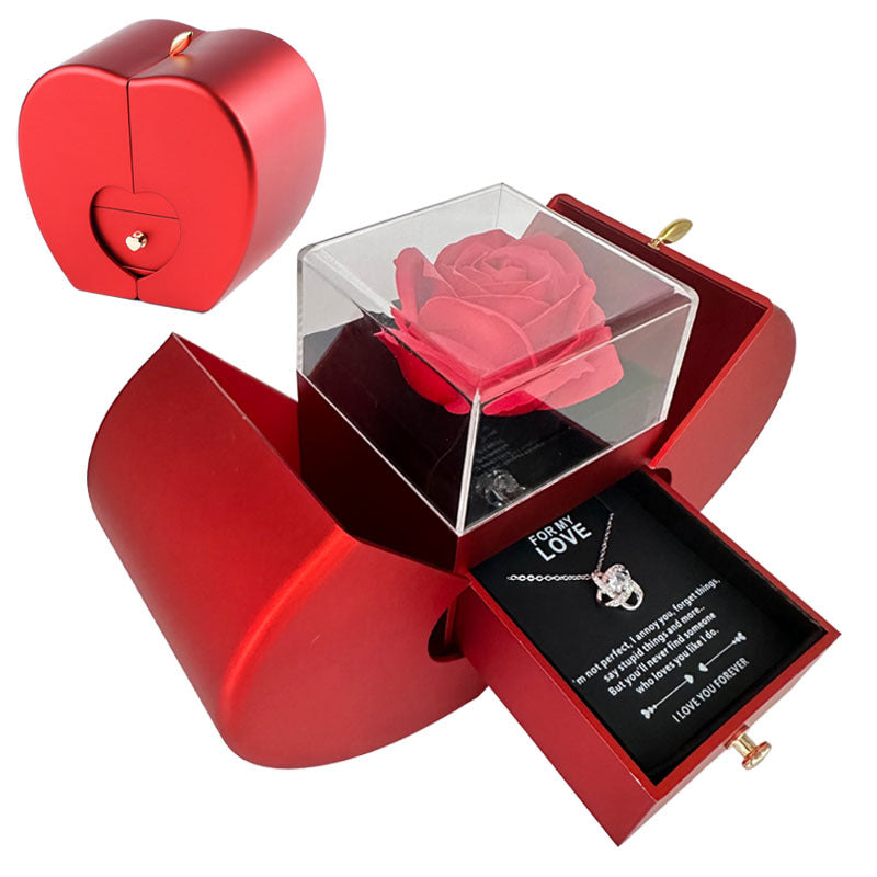 Eternal Apple – Preserved Rose & Jewelry Keepsake Box