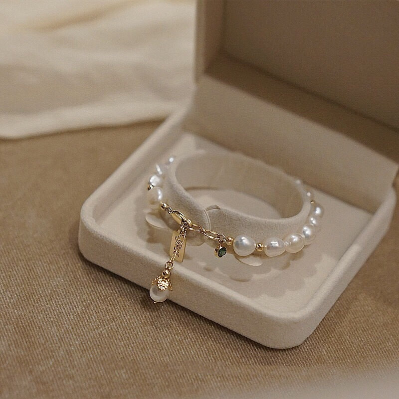 Harmony in Light – Natural Zircon Pearl Bracelet Ins Fashion Luxury Jewelry